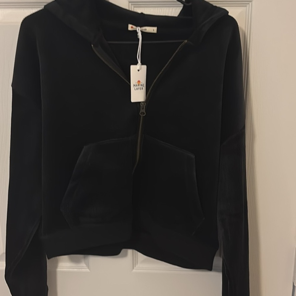 Marine Layer Velour Corduroy Zip Up Hoodie
